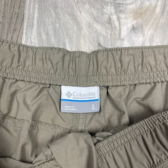Columbia Sandy River Cargo Shorts Large 6L 6" Inseam Tan Nylon Hiking Outdoor - Picture 4 of 9